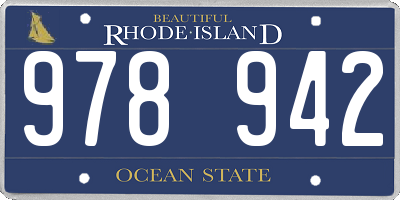 RI license plate 978942