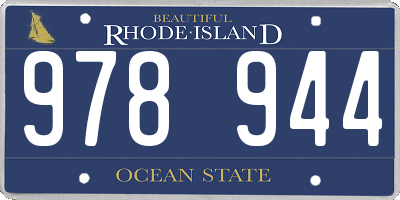RI license plate 978944