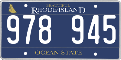 RI license plate 978945