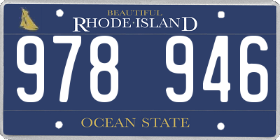 RI license plate 978946
