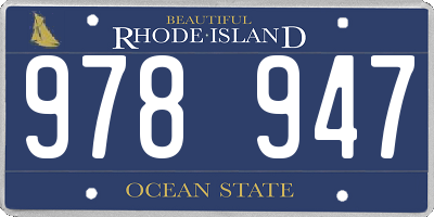 RI license plate 978947