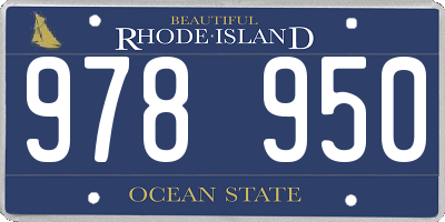 RI license plate 978950