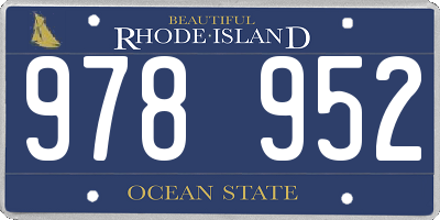RI license plate 978952