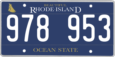 RI license plate 978953