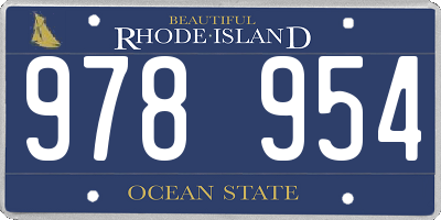 RI license plate 978954