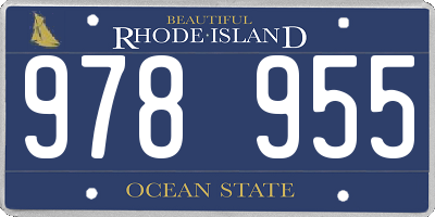 RI license plate 978955