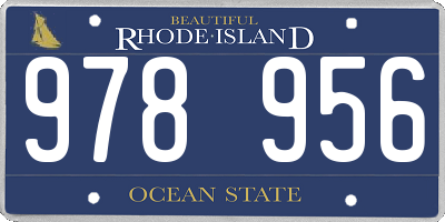 RI license plate 978956