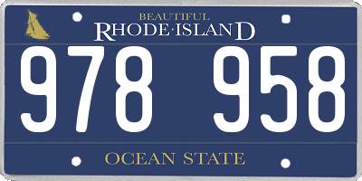 RI license plate 978958