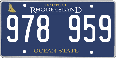 RI license plate 978959