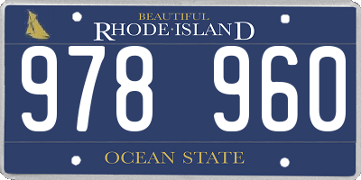 RI license plate 978960