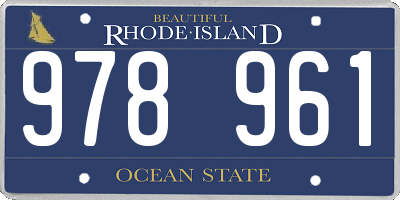 RI license plate 978961