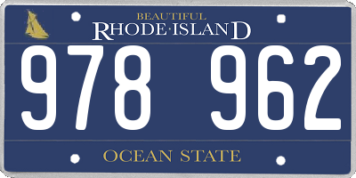 RI license plate 978962