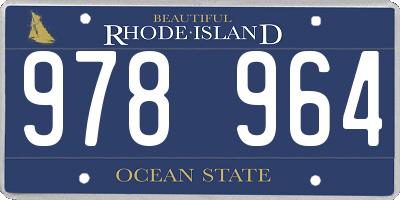 RI license plate 978964