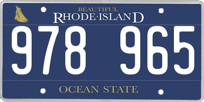 RI license plate 978965