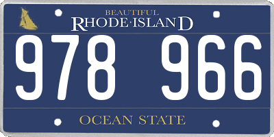 RI license plate 978966