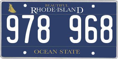 RI license plate 978968