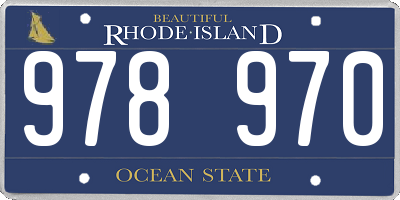 RI license plate 978970