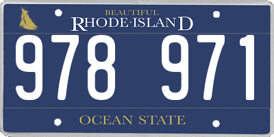 RI license plate 978971