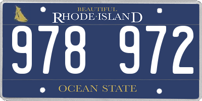 RI license plate 978972