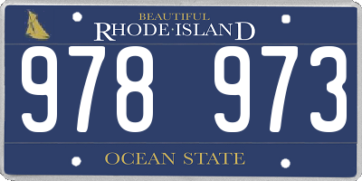 RI license plate 978973