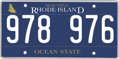 RI license plate 978976