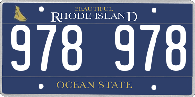 RI license plate 978978