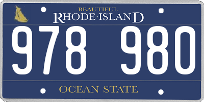 RI license plate 978980