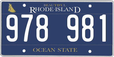 RI license plate 978981