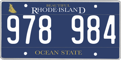 RI license plate 978984