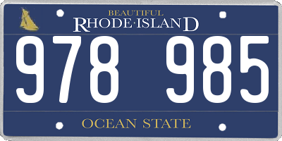 RI license plate 978985