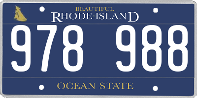 RI license plate 978988