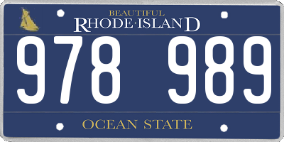 RI license plate 978989