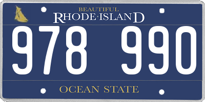 RI license plate 978990