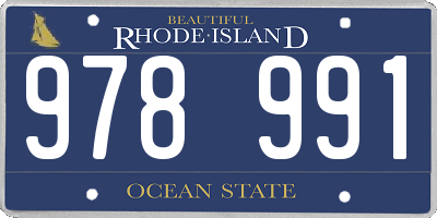 RI license plate 978991