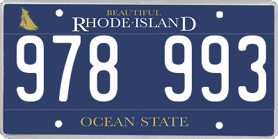 RI license plate 978993