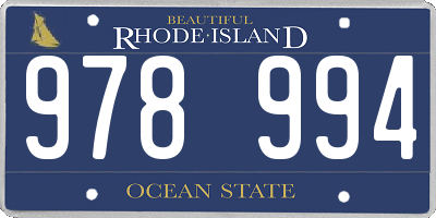 RI license plate 978994
