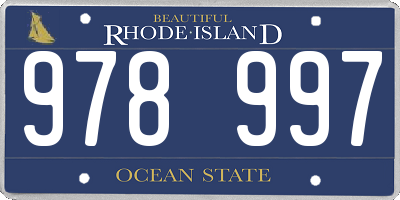 RI license plate 978997