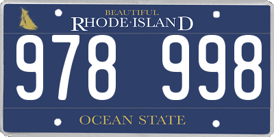 RI license plate 978998