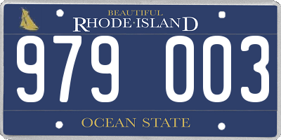 RI license plate 979003