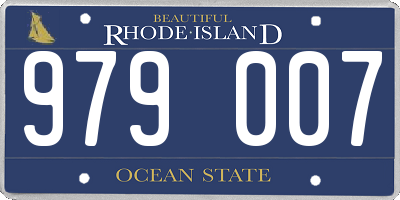 RI license plate 979007