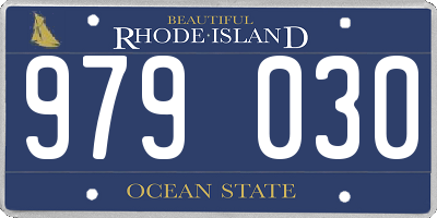 RI license plate 979030