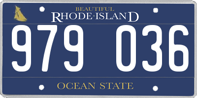 RI license plate 979036