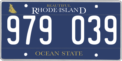 RI license plate 979039
