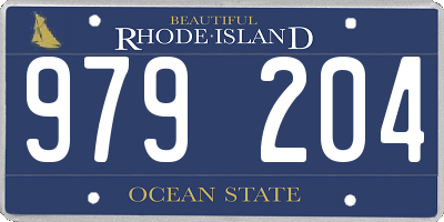 RI license plate 979204