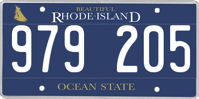 RI license plate 979205