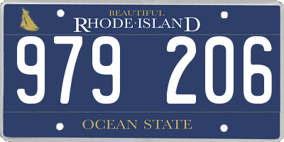 RI license plate 979206