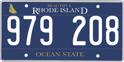 RI license plate 979208