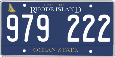 RI license plate 979222
