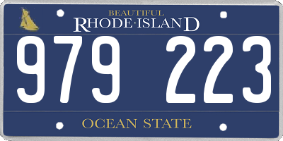 RI license plate 979223