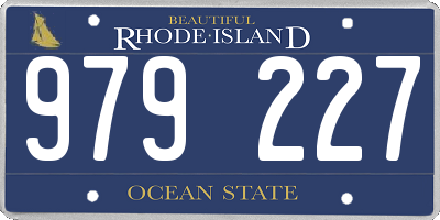 RI license plate 979227